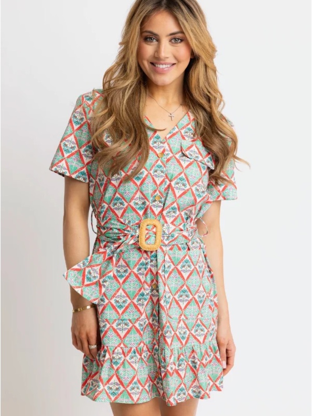 Karlie “Paris Floral” Shirt Dress NWT Size large